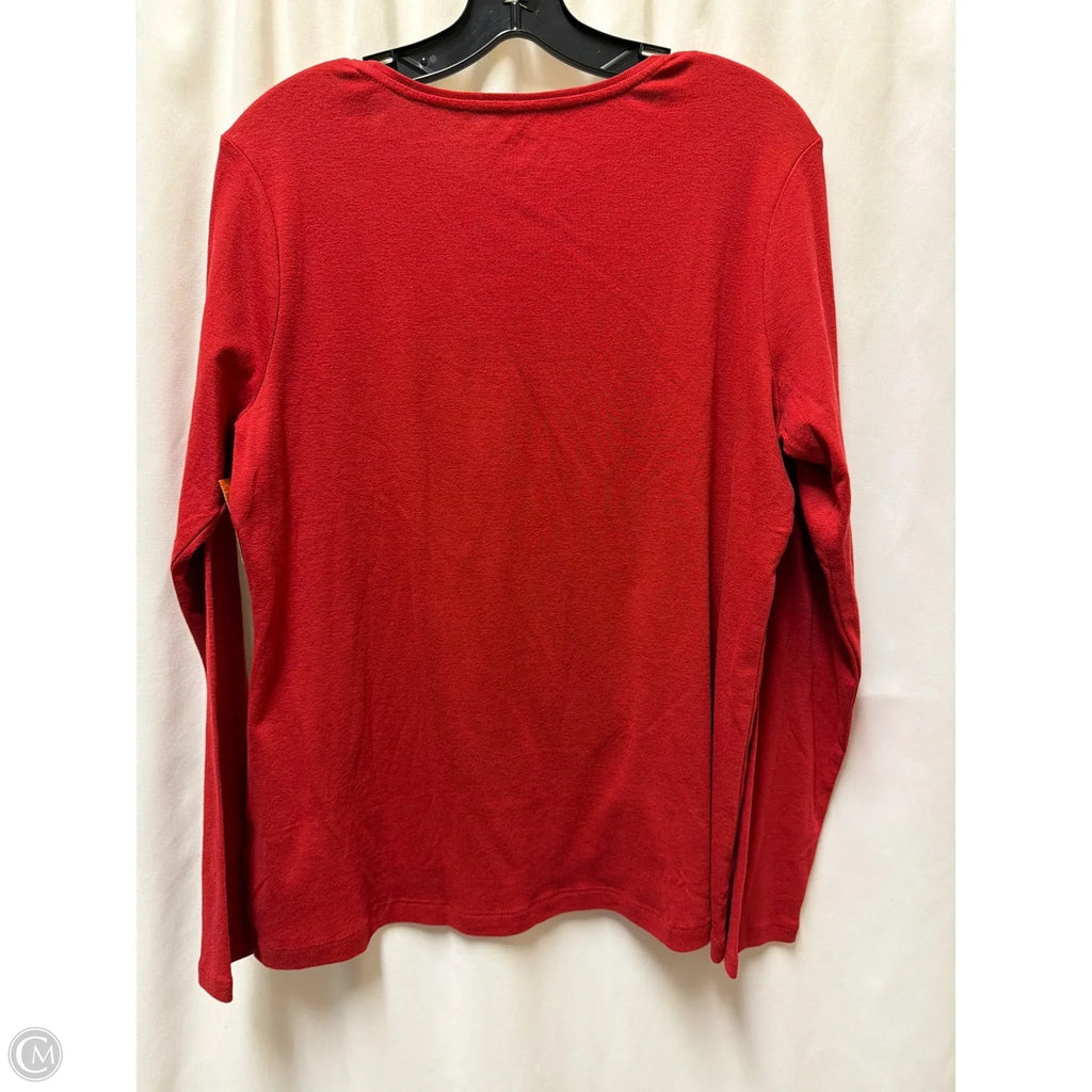 Top Long Sleeve By Croft And Barrow In Red, Size: L