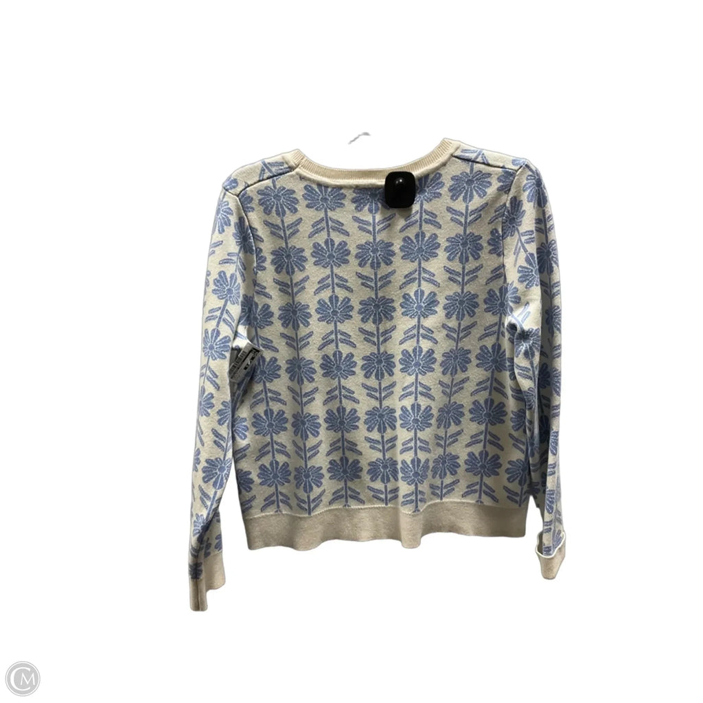 Top Long Sleeve By Adrianna Papell In Blue & White, Size: M