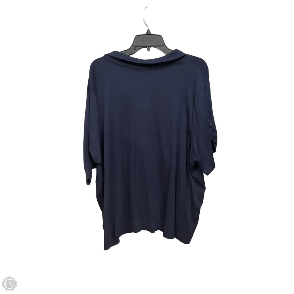 Top Short Sleeve By Calvin Klein In Navy, Size: 3x
