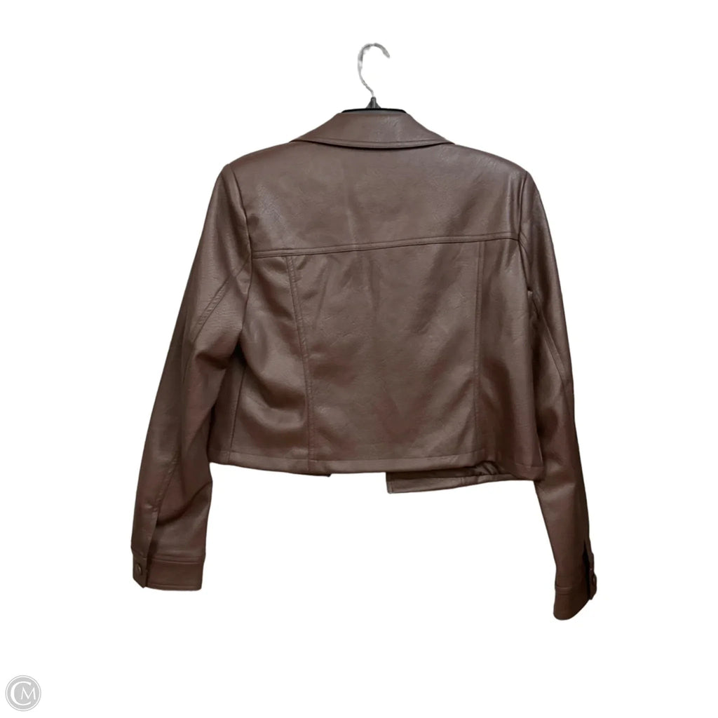 Jacket Leather By Bagatelle In Brown, Size: M