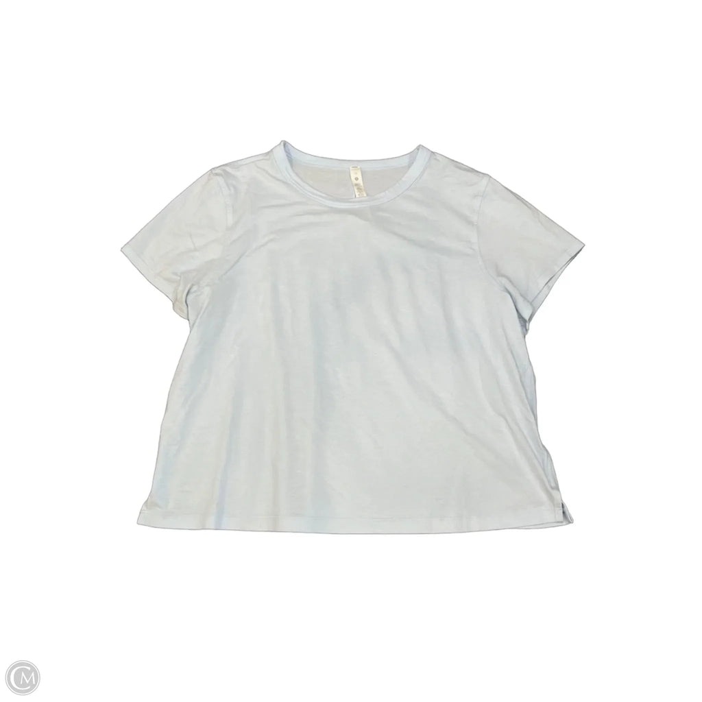 Athletic Top Short Sleeve By Lululemon In Blue, Size: L