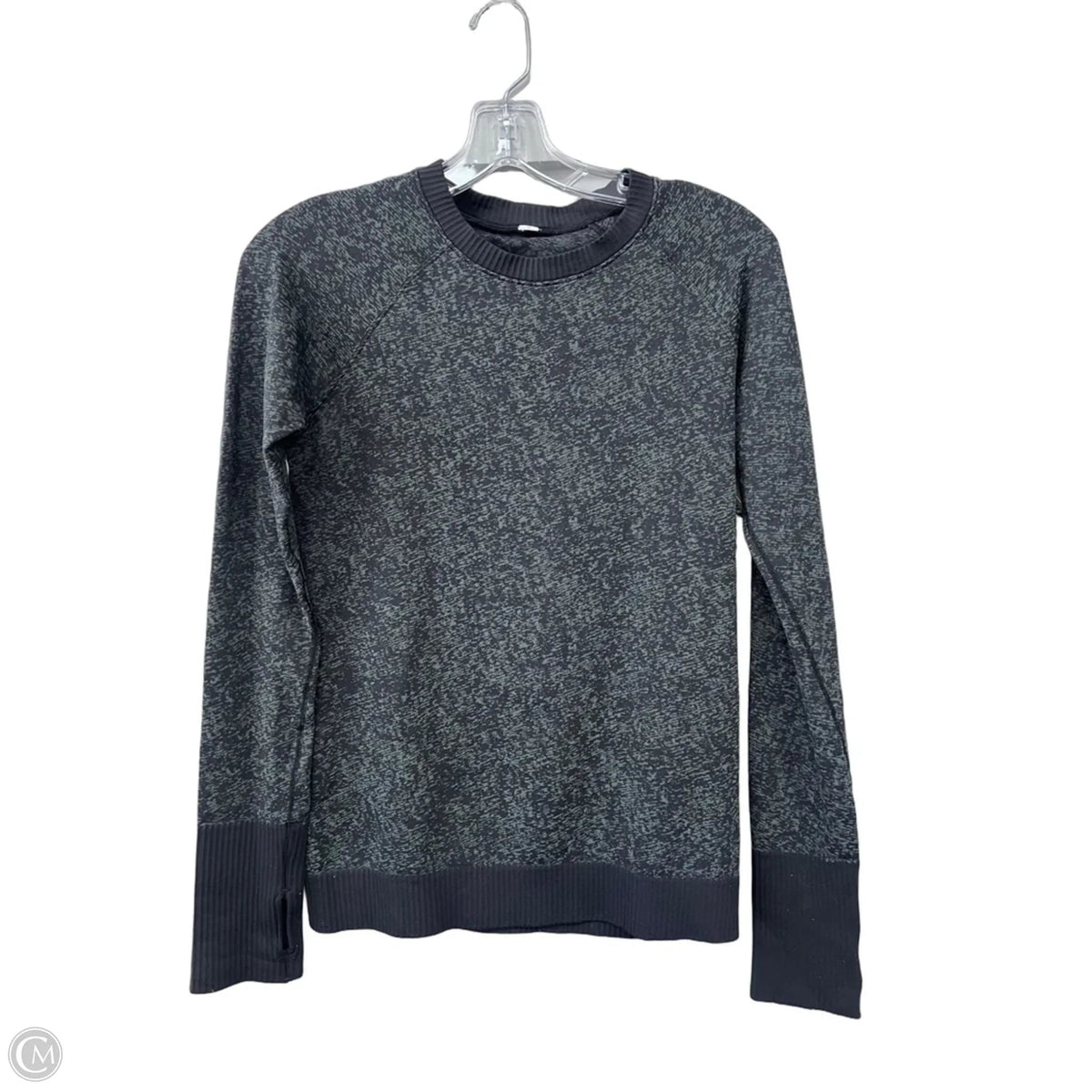 Athletic Top Long Sleeve Collar By Lululemon In Black, Size: 6