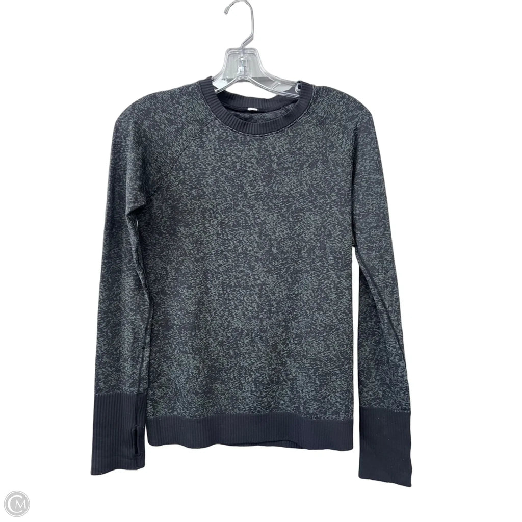 Athletic Top Long Sleeve Collar By Lululemon In Black, Size: 6