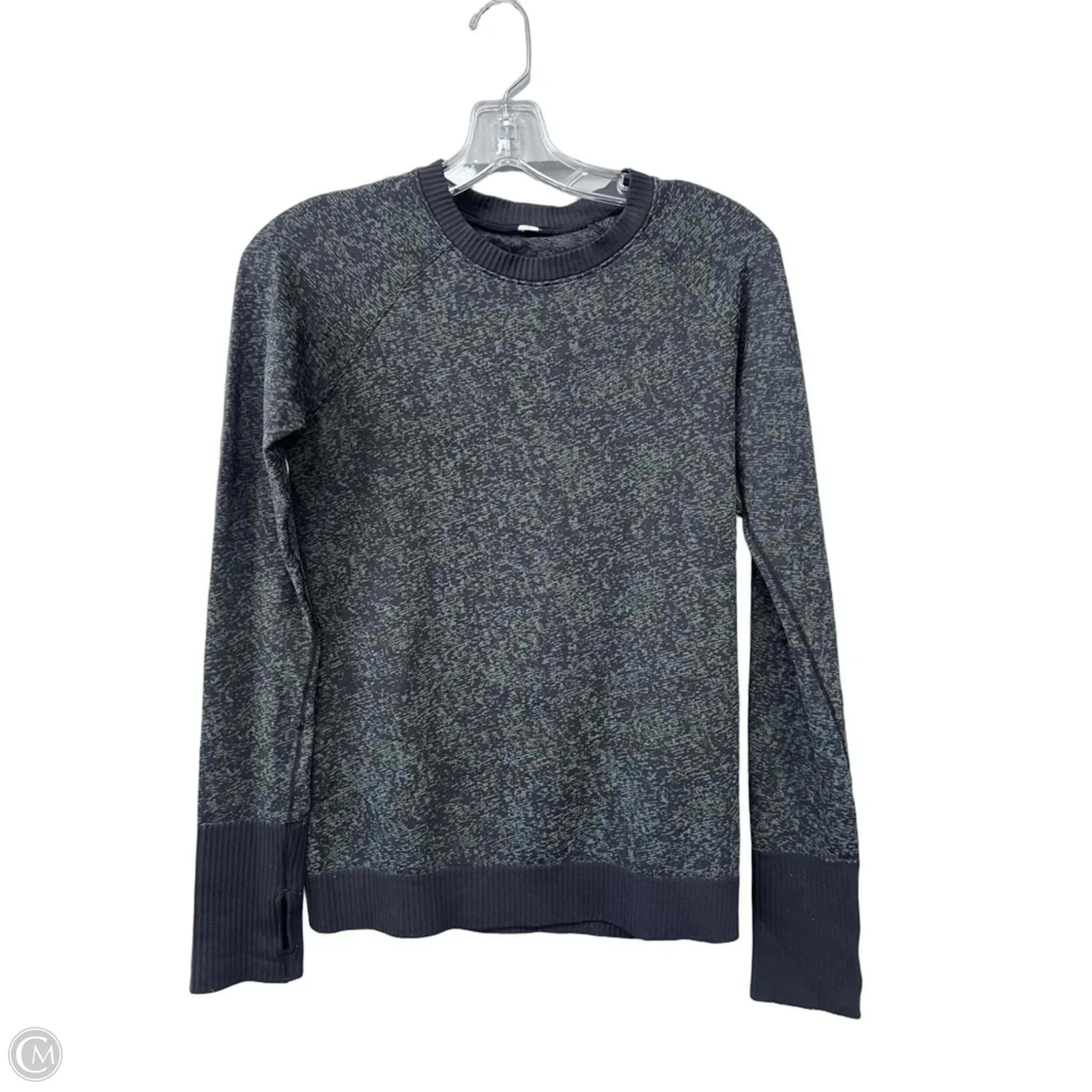 Athletic Top Long Sleeve Collar By Lululemon In Black, Size: 6