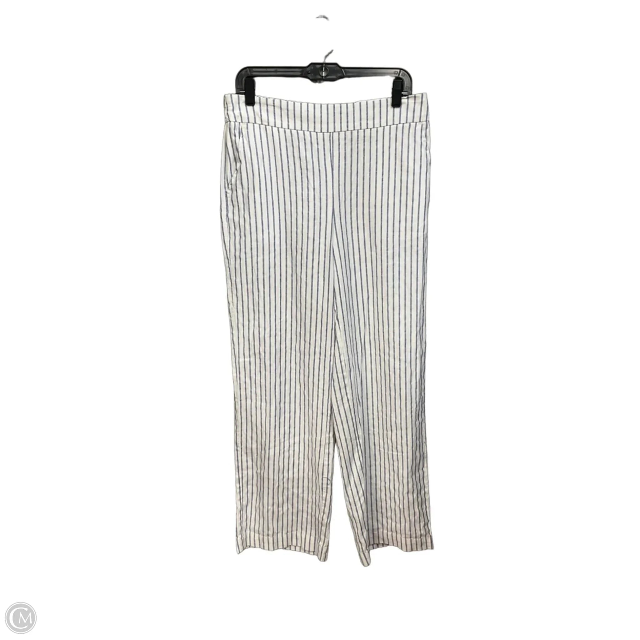 Pants Linen By Chicos In Striped Pattern, Size: 8