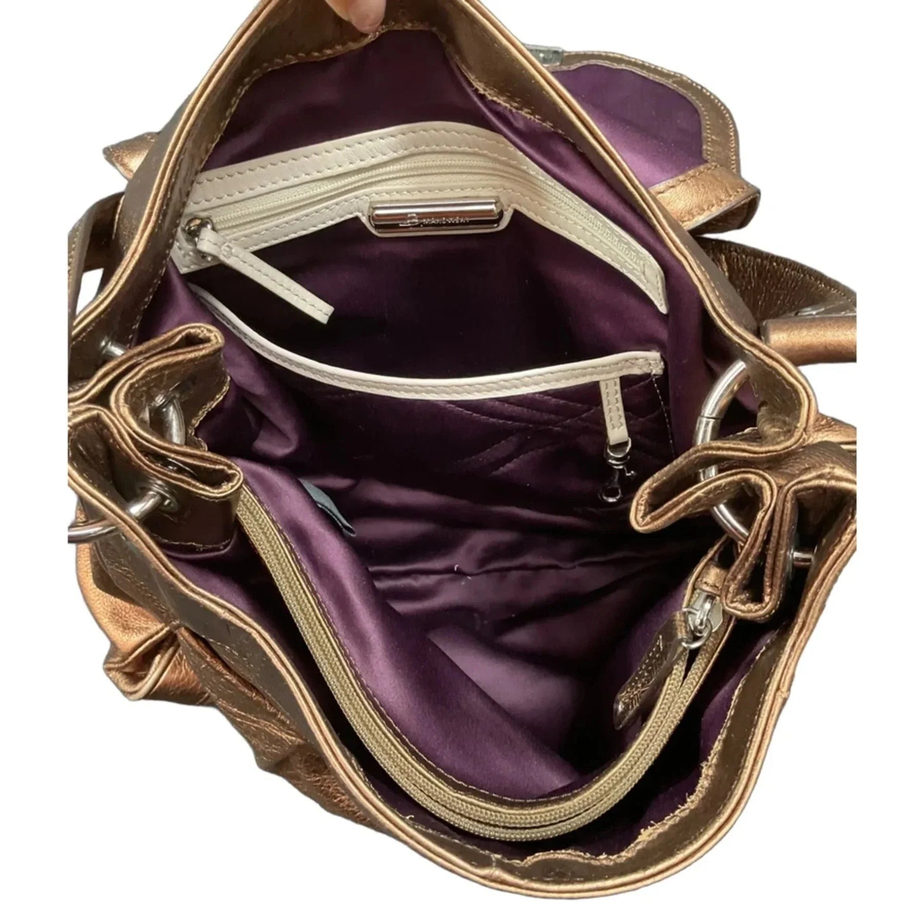 Handbag Leather By B. Makowsky, Size: Large