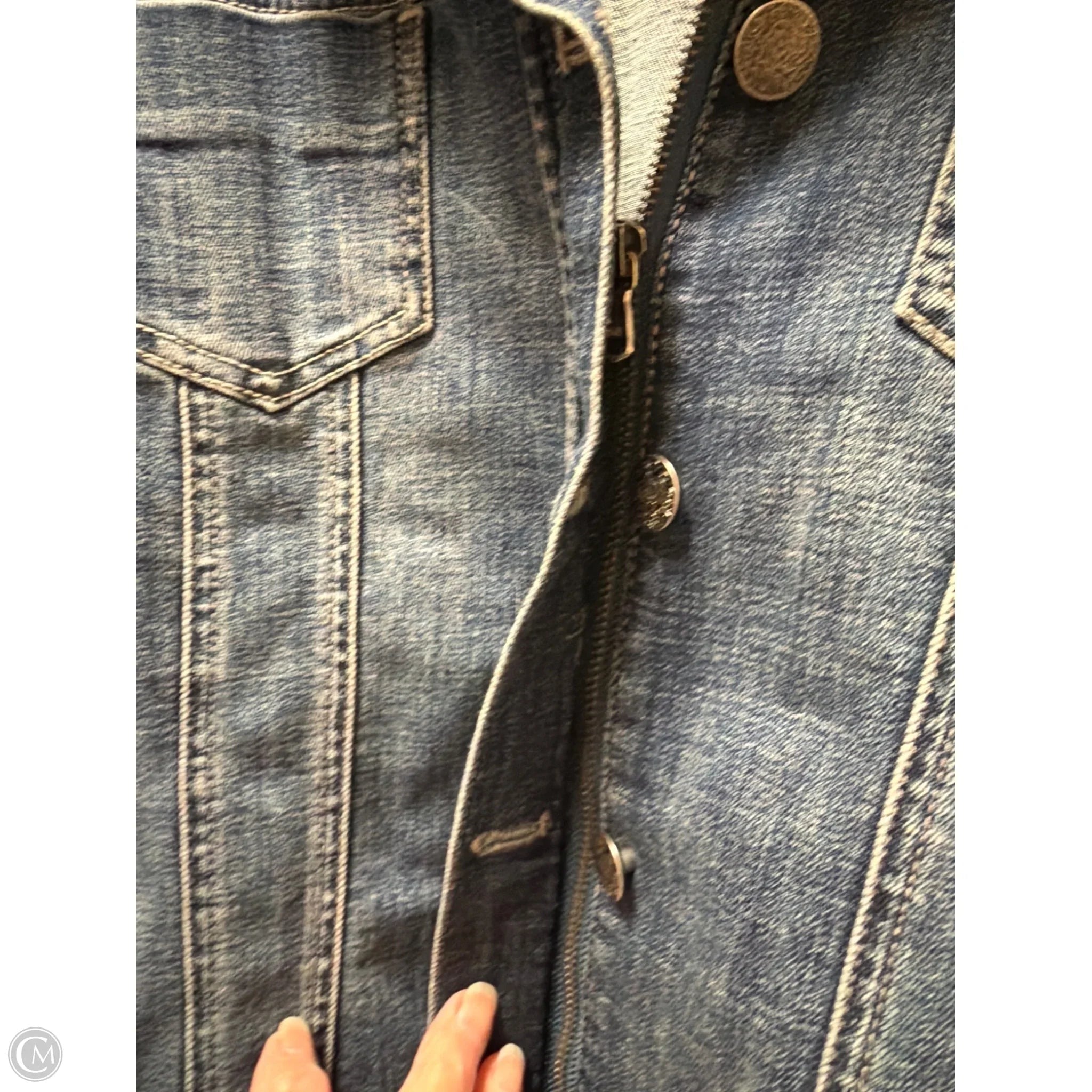 Jacket Denim By Clothes Mentor In Blue Denim, Size: L