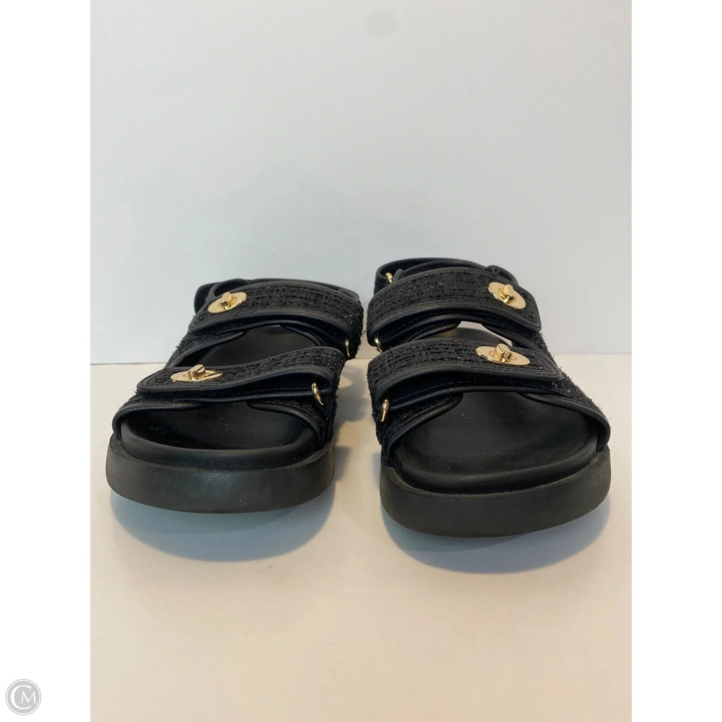 Sandals Flats By H&m In Black, Size: 7.5