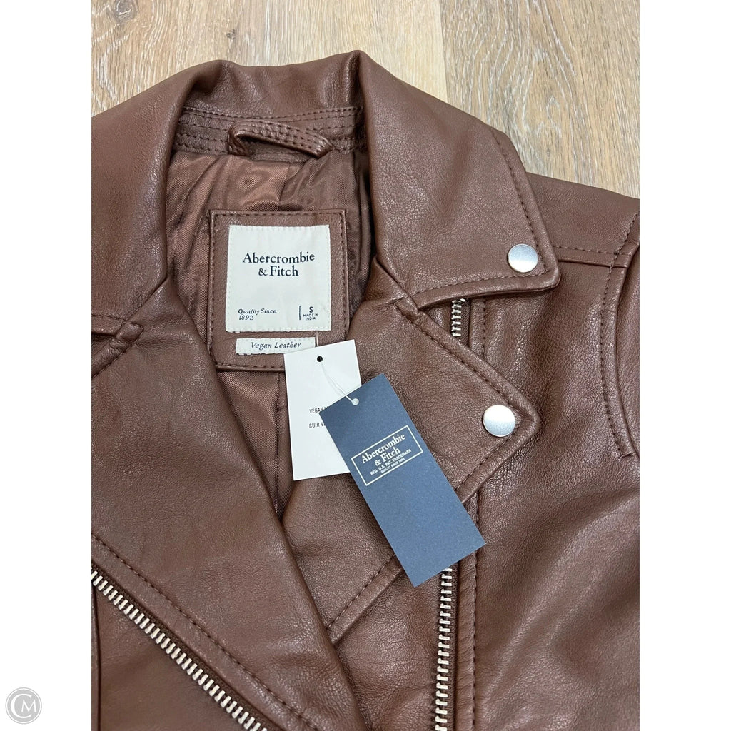 -Jacket Moto By Abercrombie And Fitch In Brown, Size: S