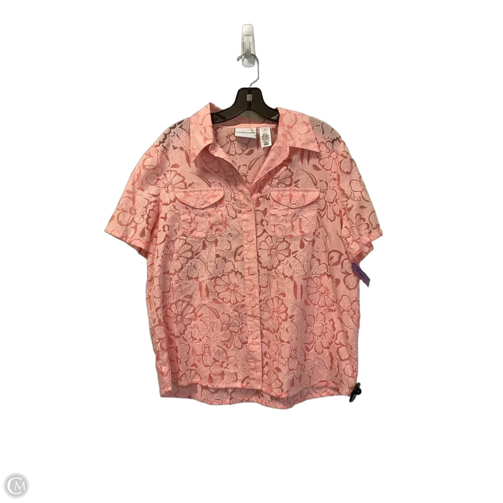 Top Short Sleeve By Alfred Dunner In Pink, Size: Xl