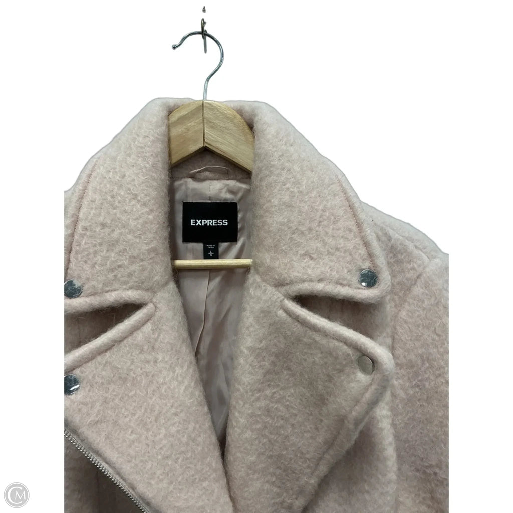 Coat Wool By Express In Pink, Size: L