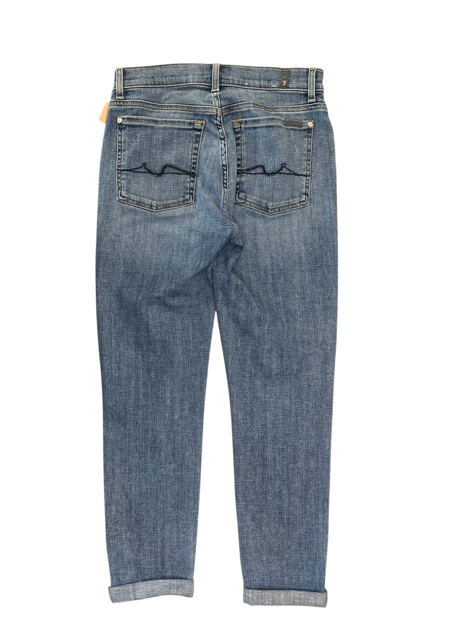 Jeans Straight By 7 For All Mankind In Blue Denim, Size:2