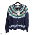 Sweater Cardigan By Free Assembly In Blue & Green, Size: 1x