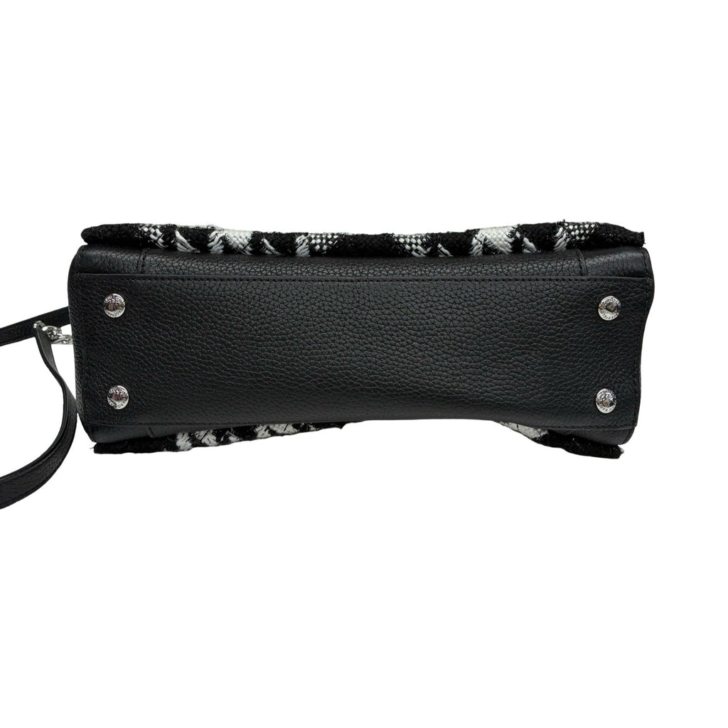 Handbag Designer By Karl Lagerfeld In Black & White, Size:Medium