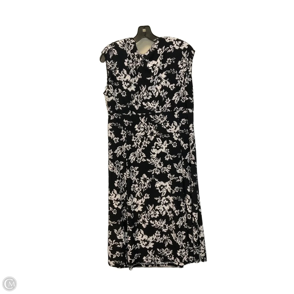 Dress Casual Midi By Chaps In Black, Size: Xl