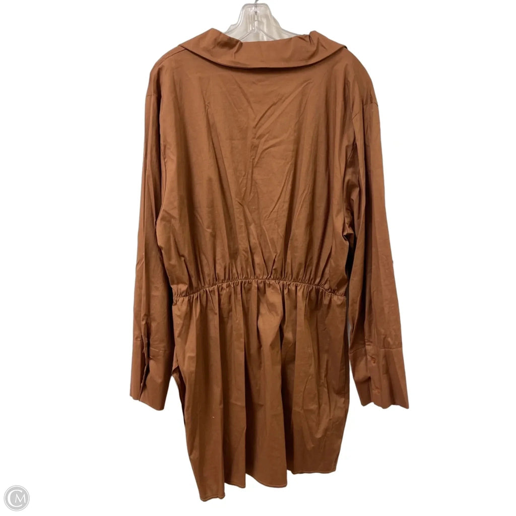Dress Casual Midi By Boohoo Boutique In Brown, Size: 2x