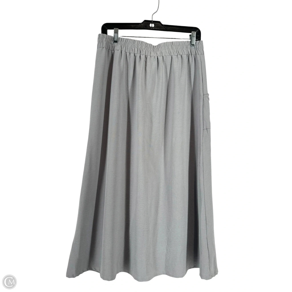 Skirt Midi By Clothes Mentor In Grey, Size: L