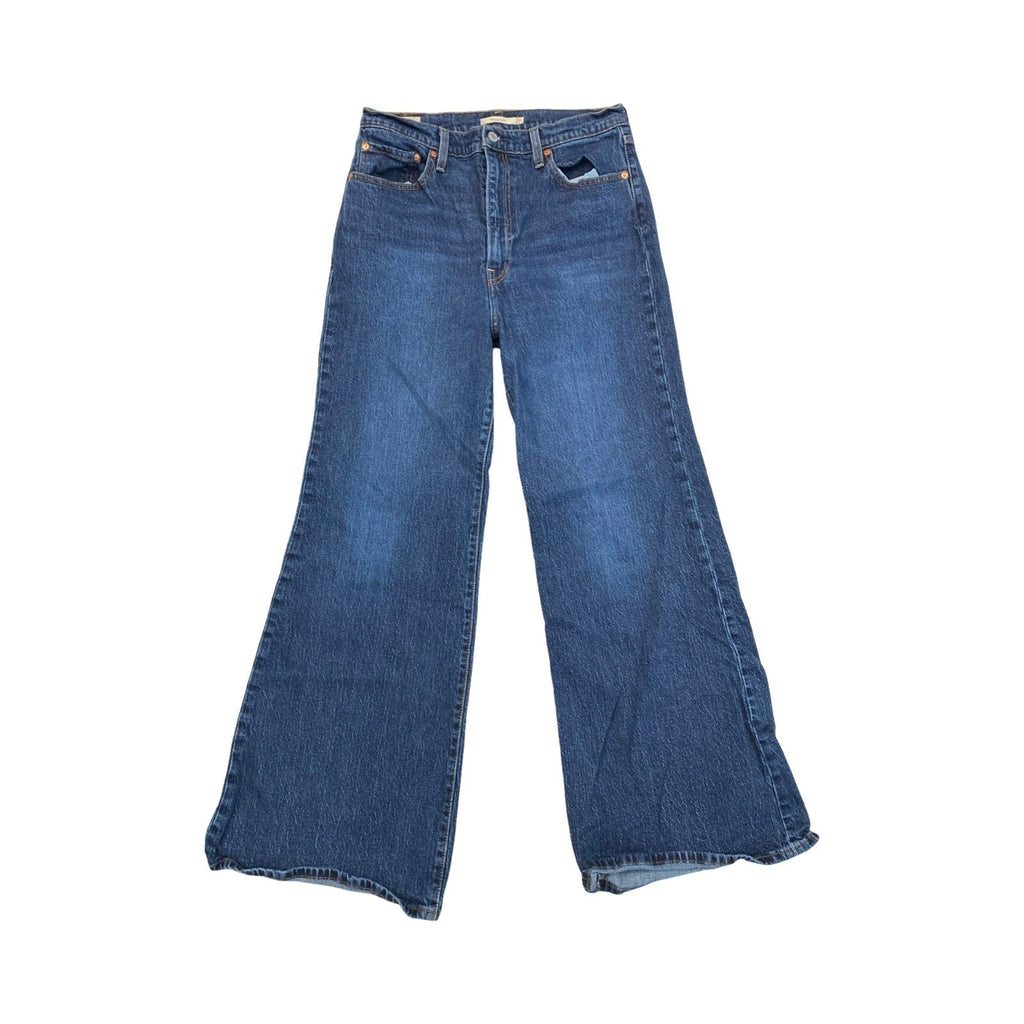 Jeans Wide Leg By Levis In Blue Denim, Size:12