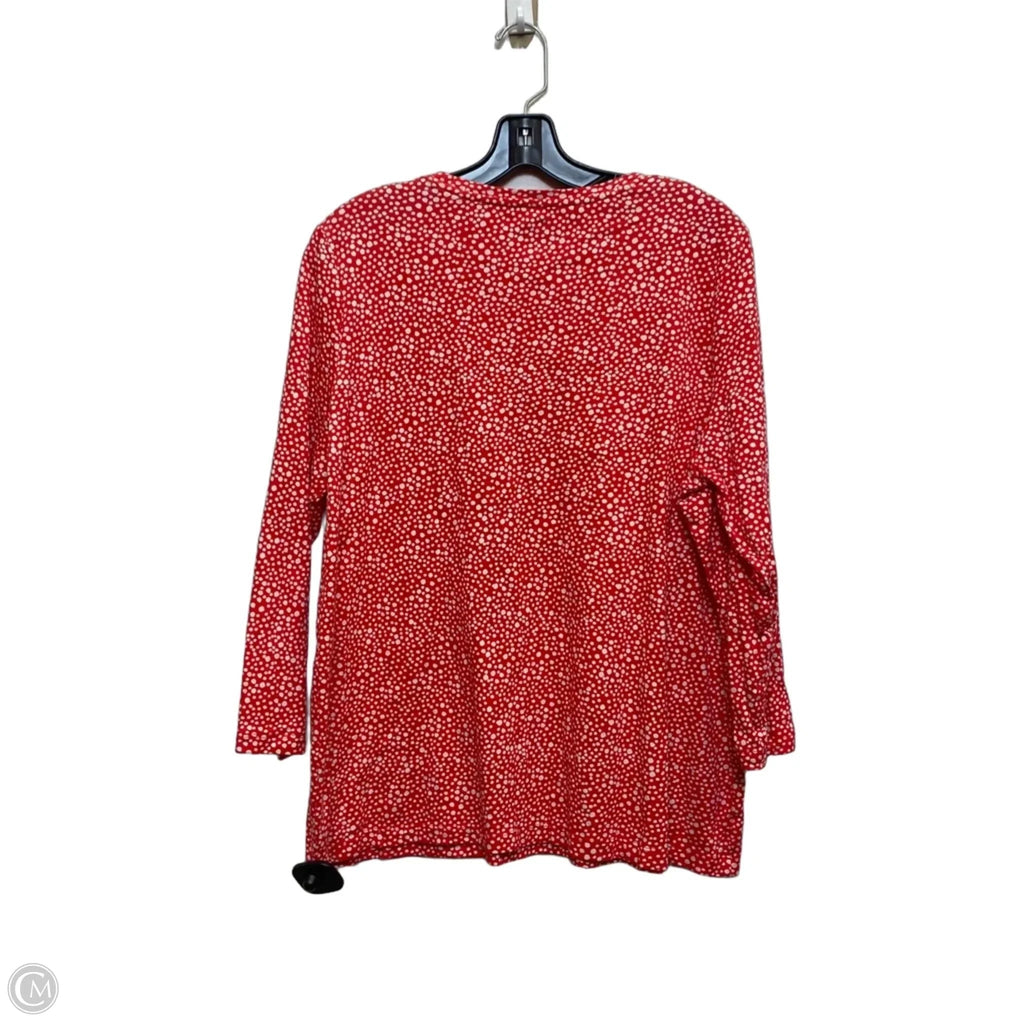 Top 3/4 Sleeve Basic By Kim Rogers In Red & White, Size: Xl
