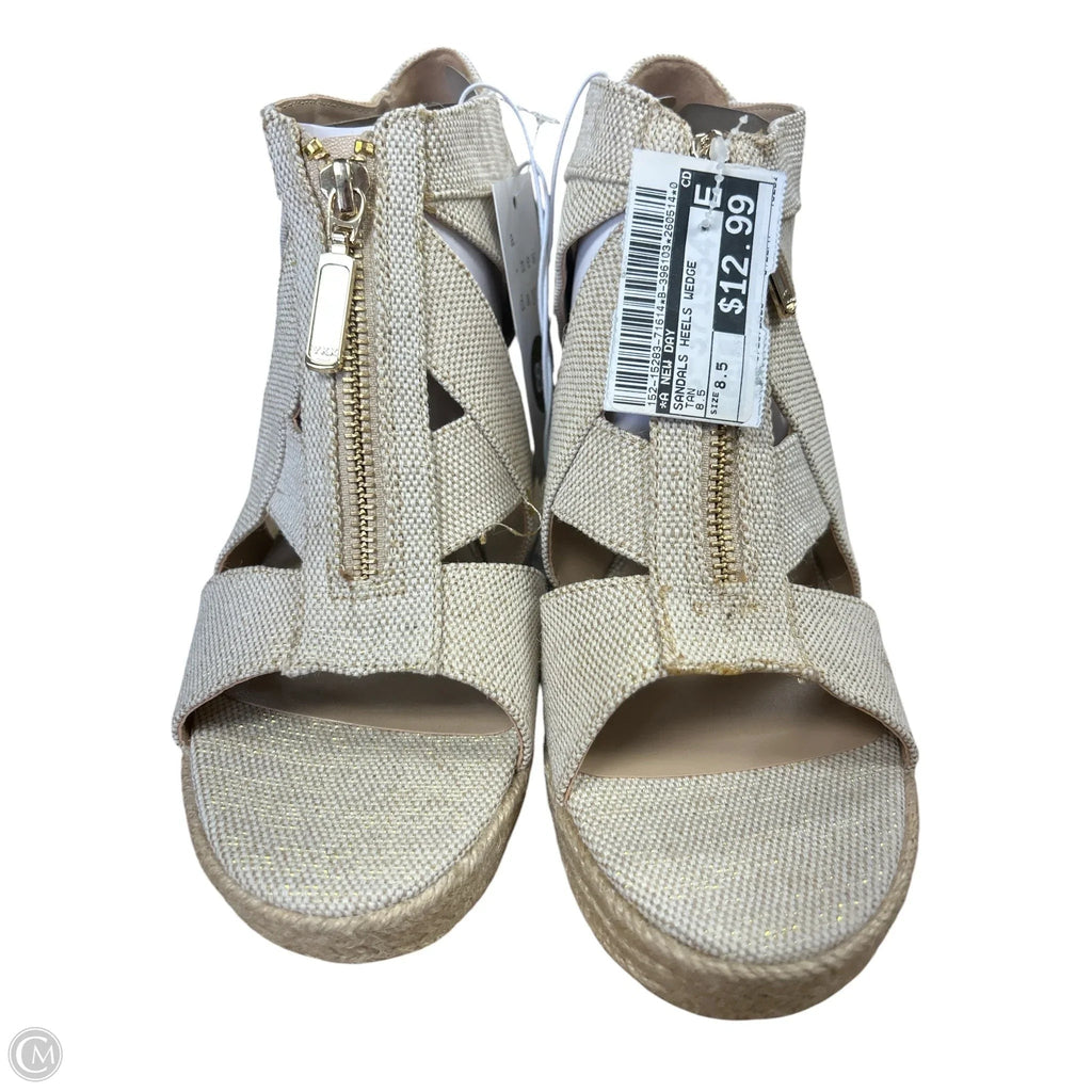 Sandals Heels Wedge By A New Day In Tan, Size: 8.5