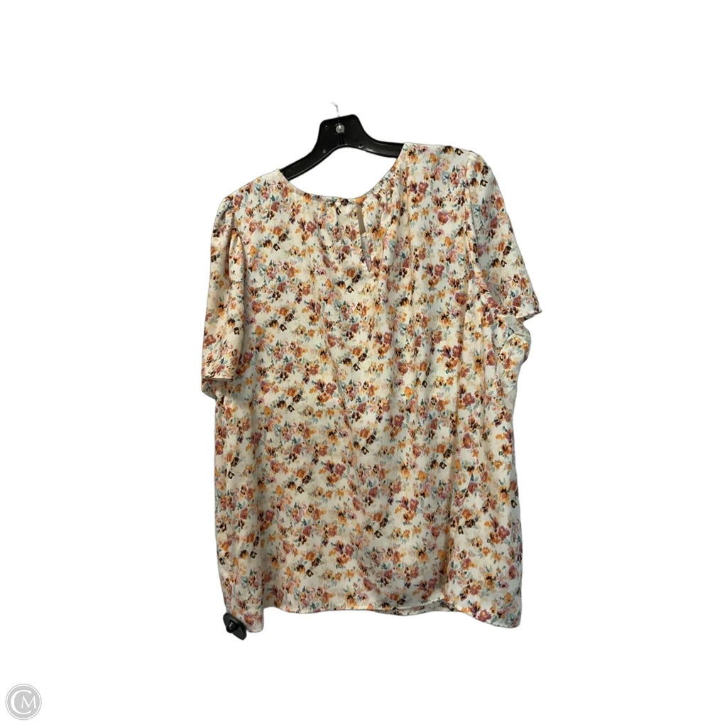 Top Short Sleeve By Lc Lauren Conrad In Floral Print, Size: 2x