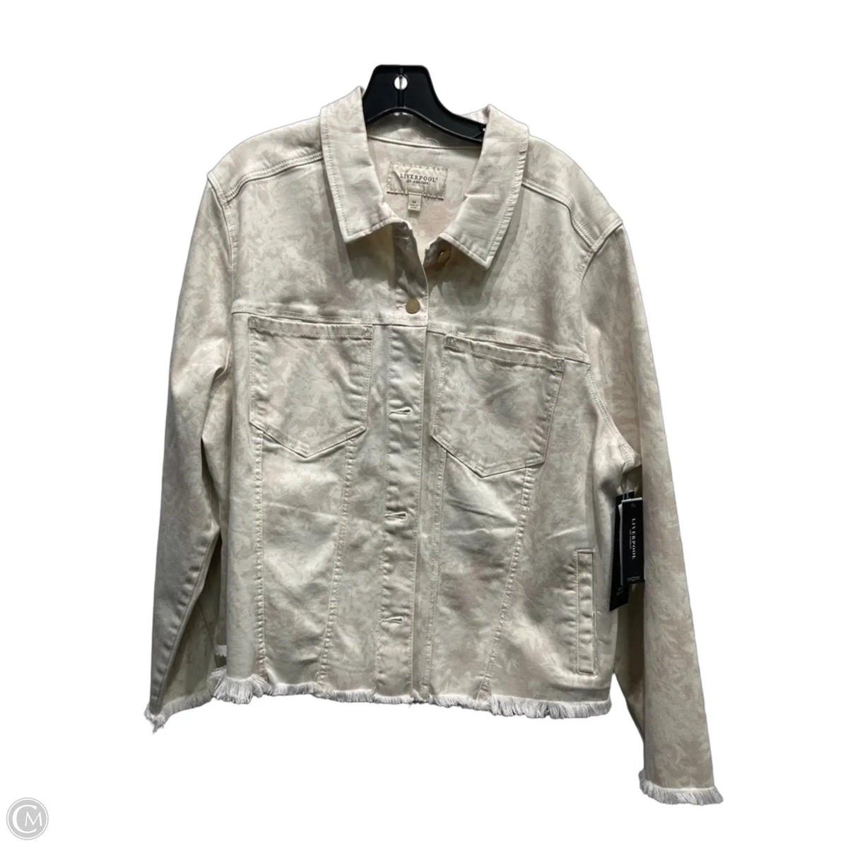 Jacket Denim By Liverpool In Cream, Size: 3x