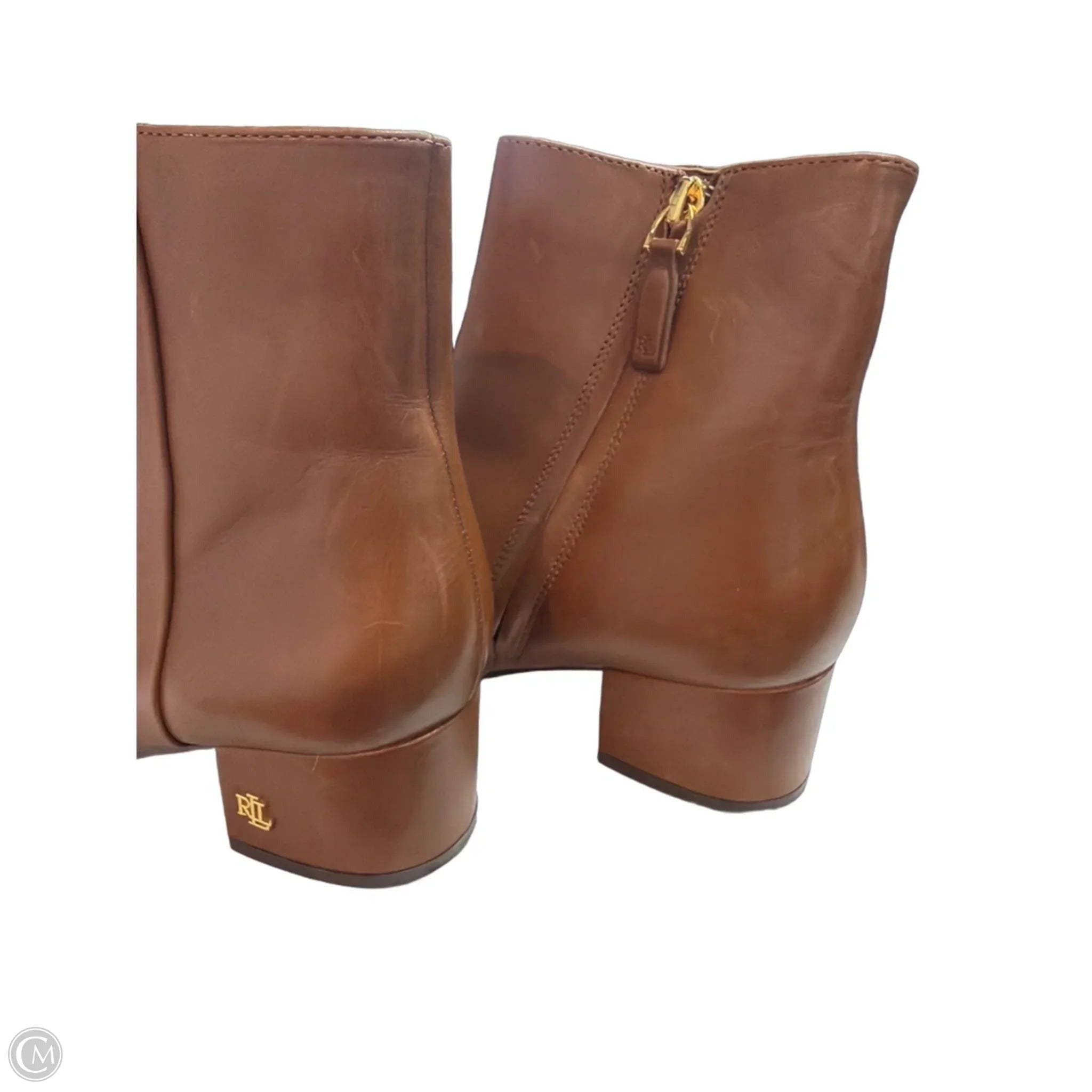 Boots Ankle Heels By Lauren By Ralph Lauren In Brown, Size: 6.5