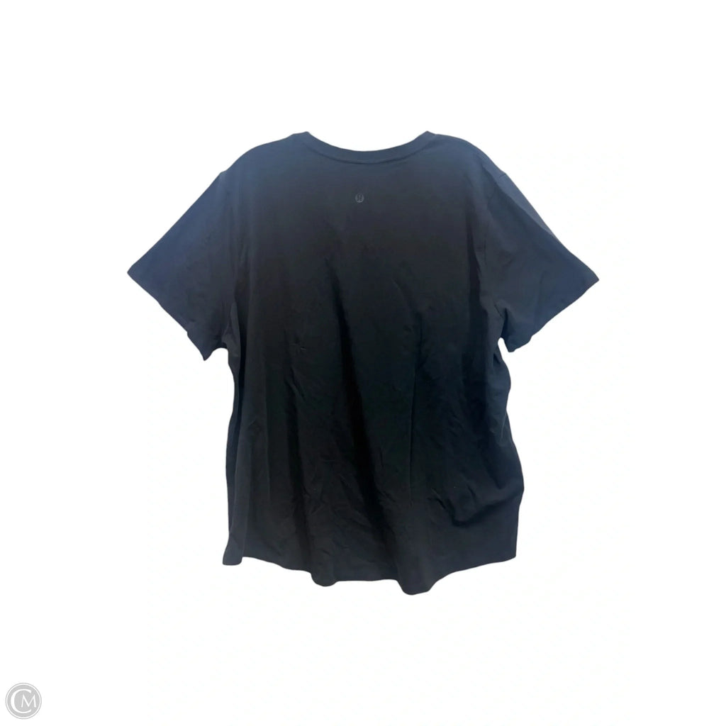 Athletic Top Short Sleeve By Lululemon In Black, Size: 18