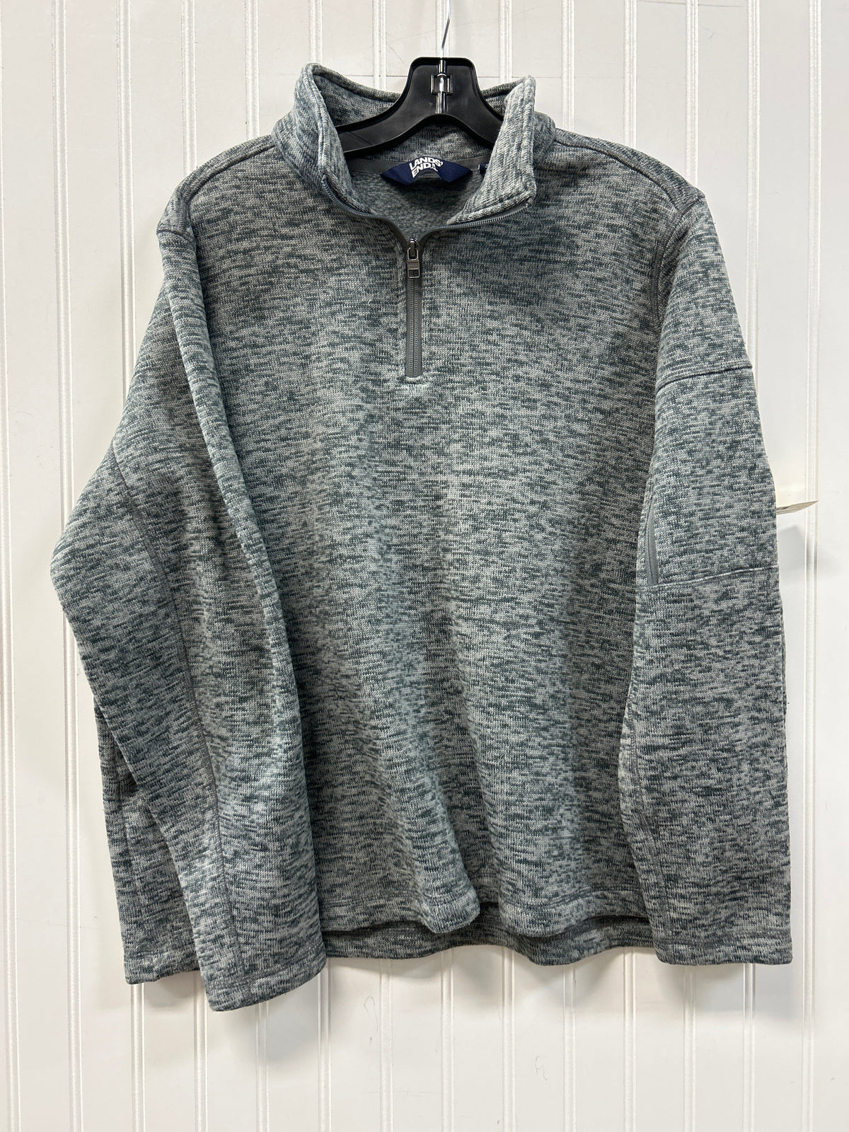 Jacket Fleece By Lands End In Grey, Size:1X