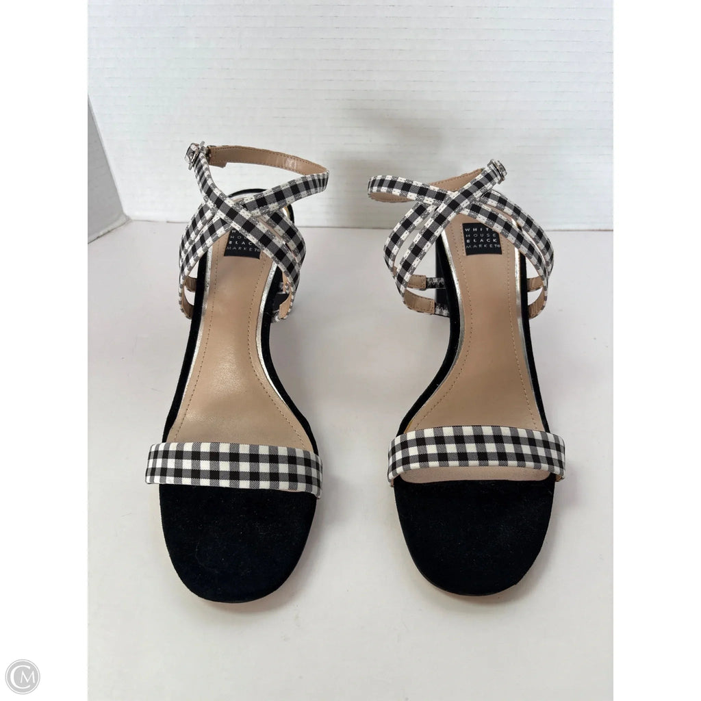 Sandals Heels Block By White House Black Market In Black & White, Size: 8