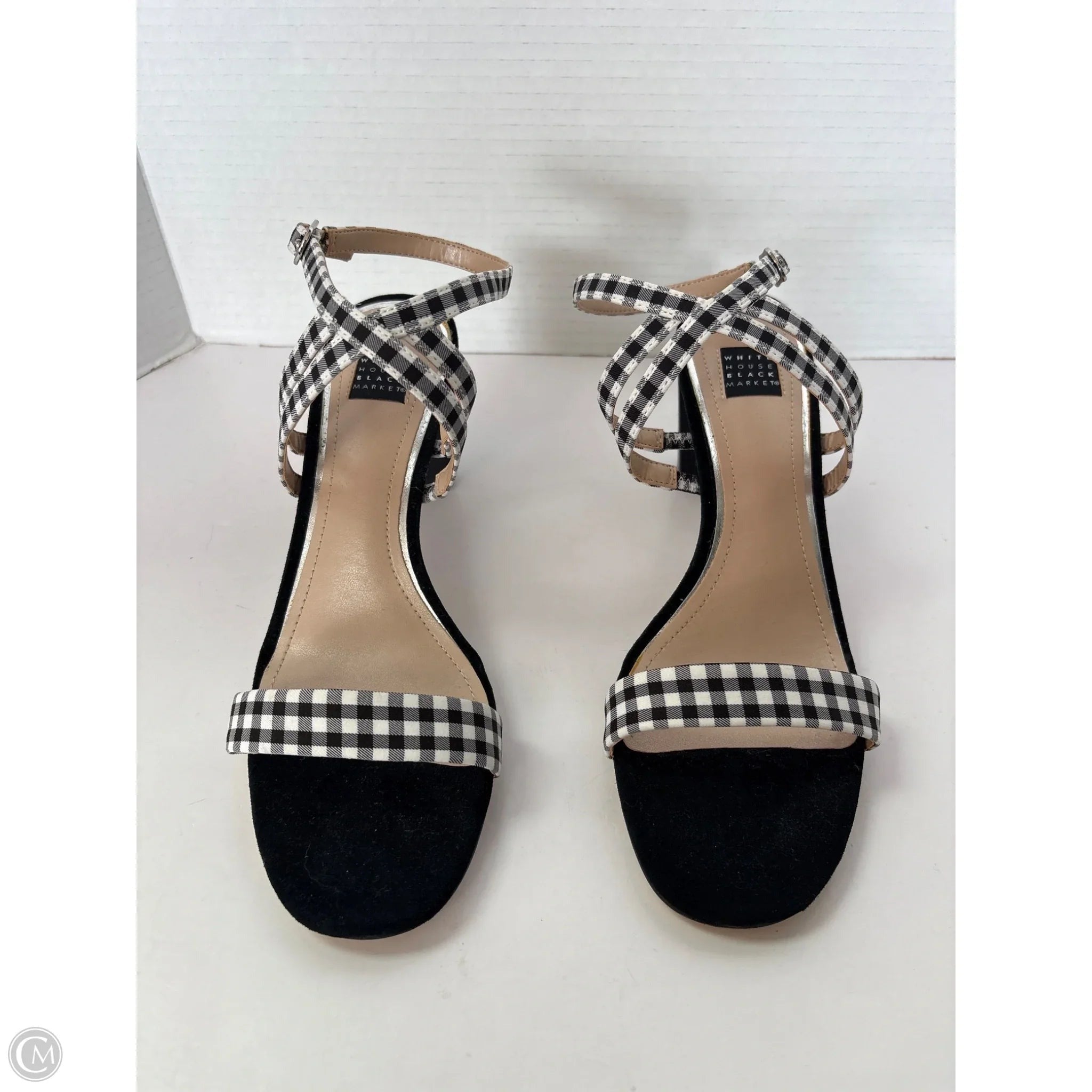 Sandals Heels Block By White House Black Market In Black & White, Size: 8