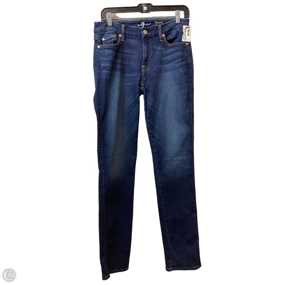 Jeans Skinny By 7 For All Mankind In Blue Denim, Size: 12
