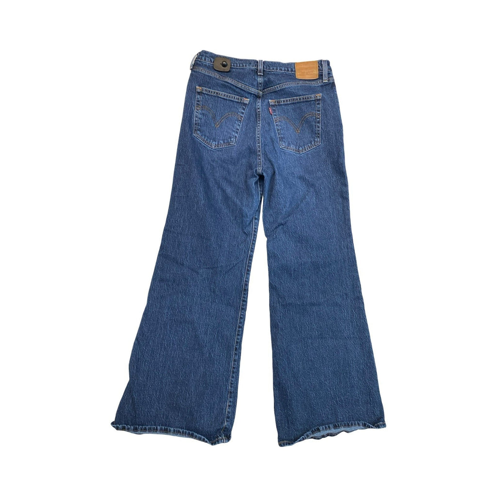 Jeans Wide Leg By Levis In Blue Denim, Size:12