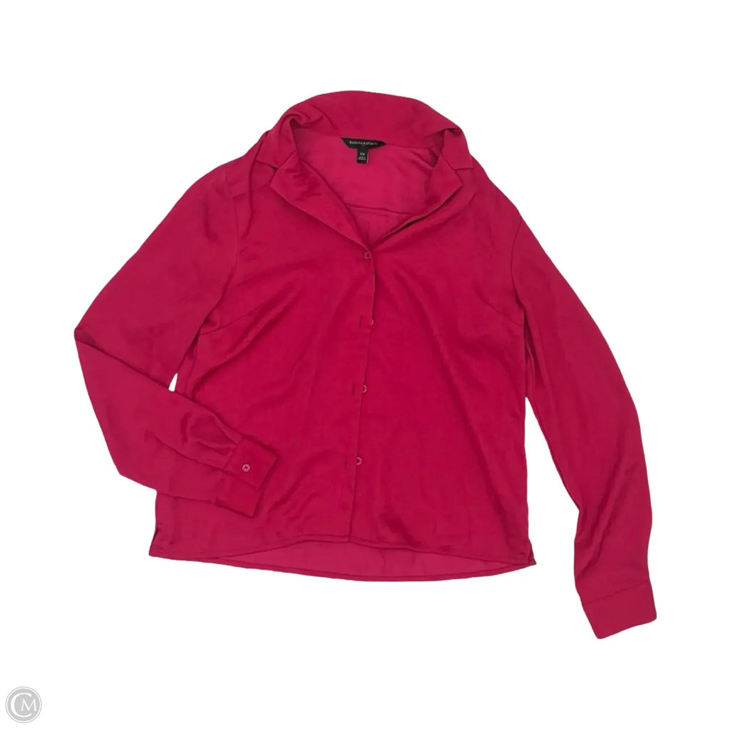 Blouse Long Sleeve By Banana Republic In Pink, Size: Xs