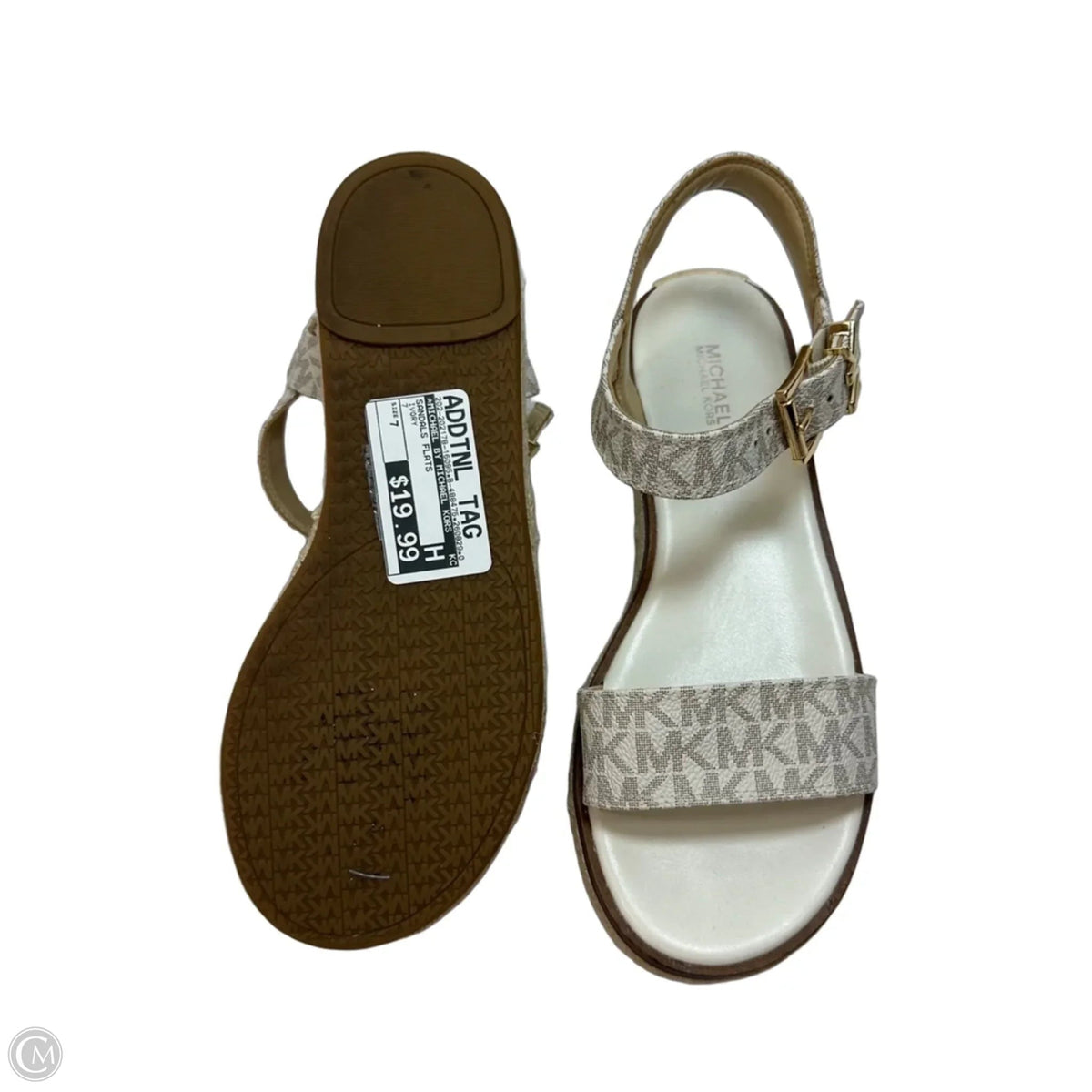 Sandals Flats By Michael By Michael Kors In Ivory, Size: 7