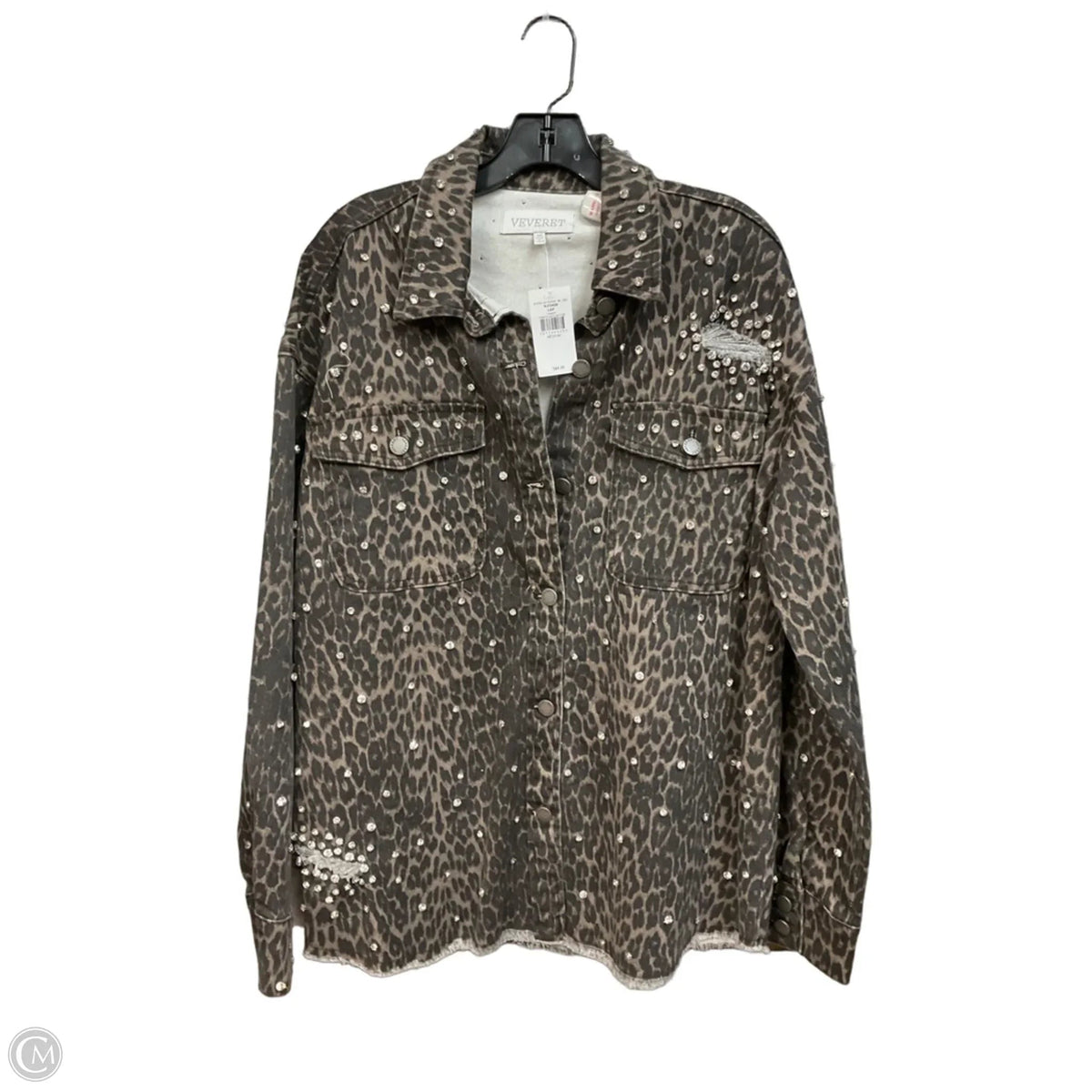 Jacket Denim By Veveret In Animal Print, Size: M