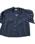 Blouse Ss By Liz Claiborne In Navy, Size:2X