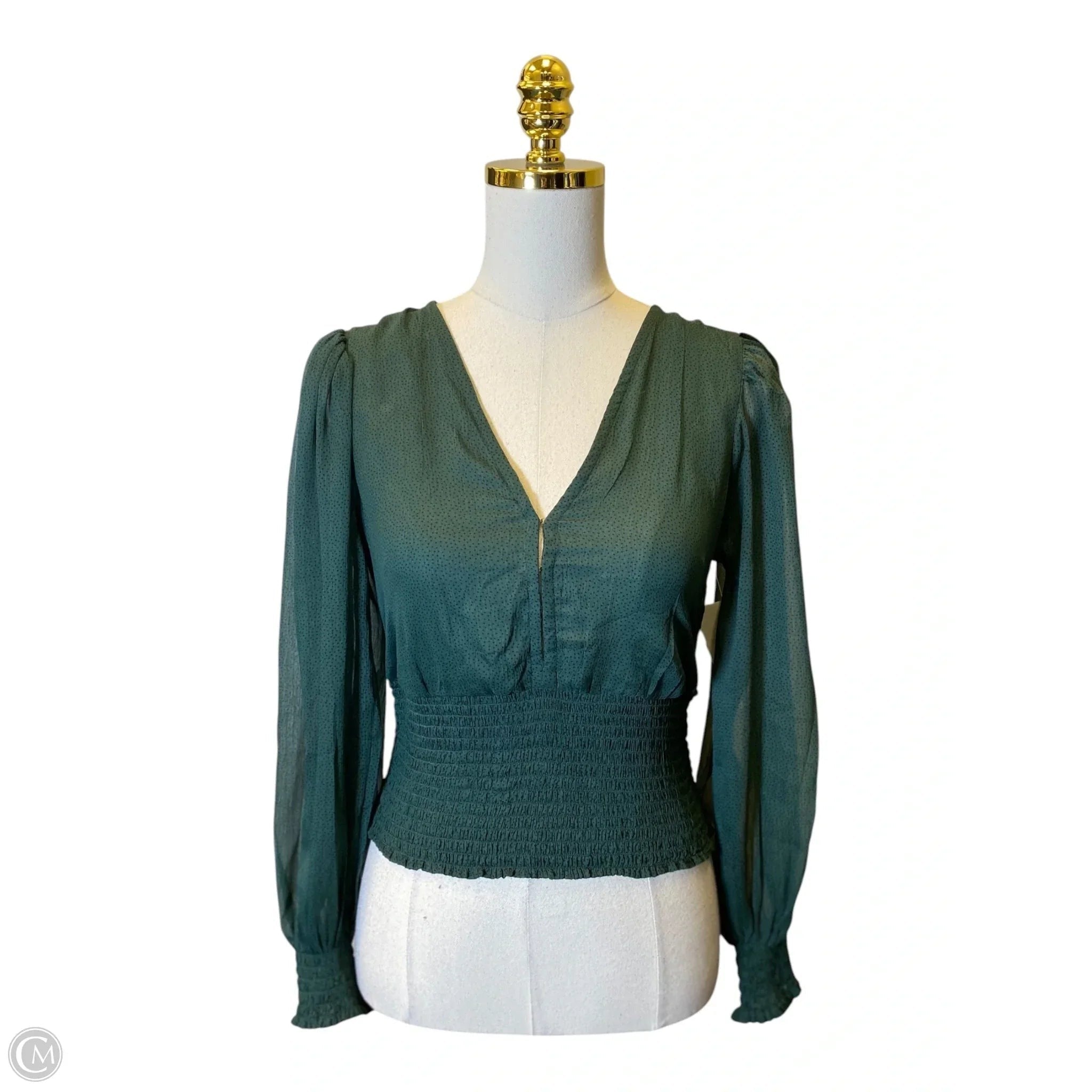 Top Long Sleeve By Abercrombie And Fitch In Green, Size: S