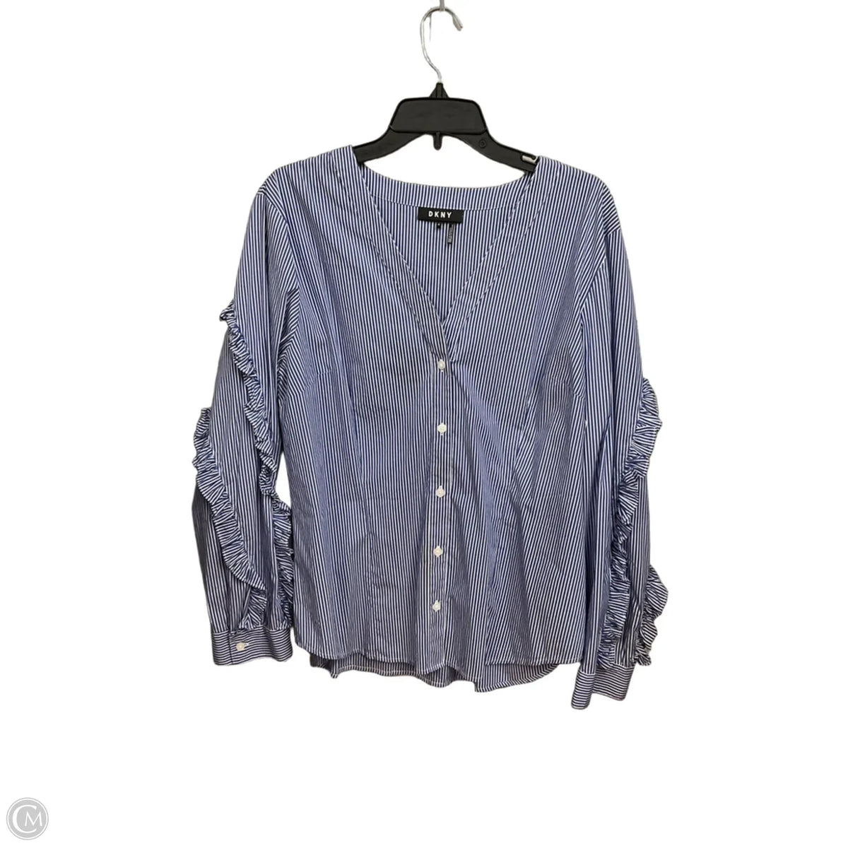 Top Long Sleeve By Dkny In Striped Pattern, Size: Xl