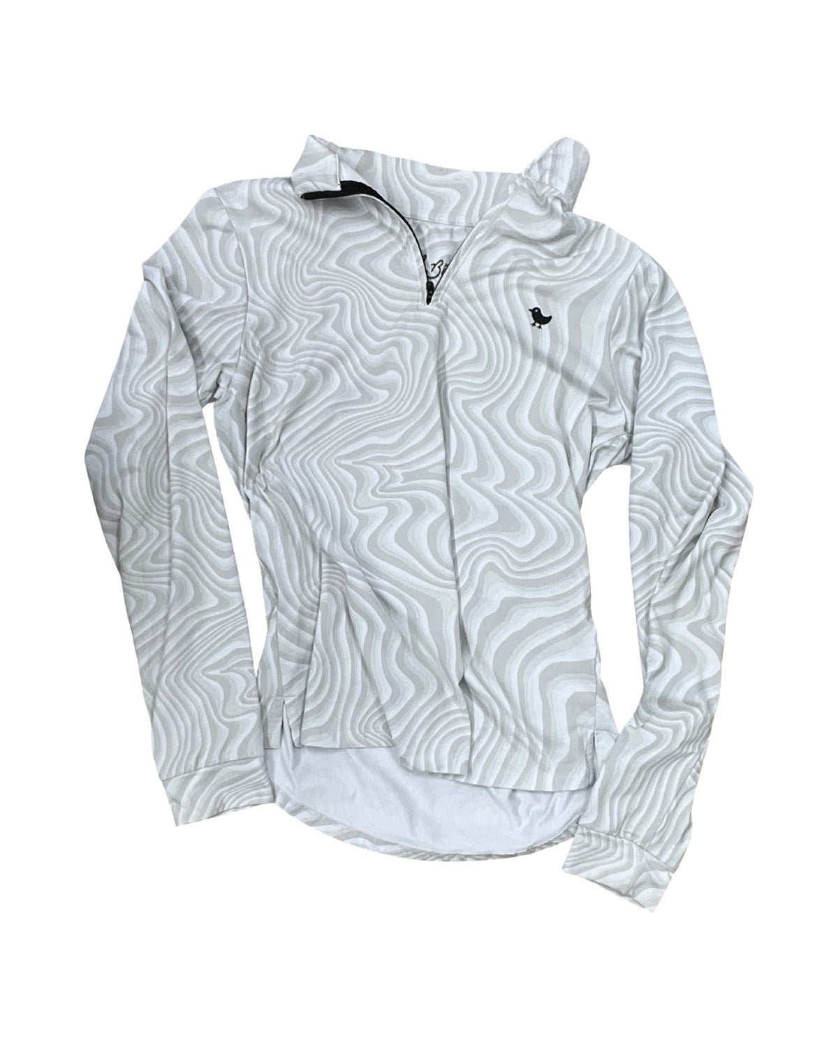 Top Ls By Clothes Mentor In Grey & White, Size:S