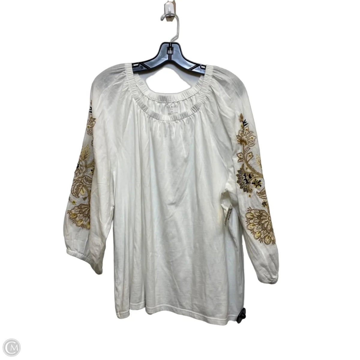 Top Long Sleeve By Talbots In White, Size: 2x
