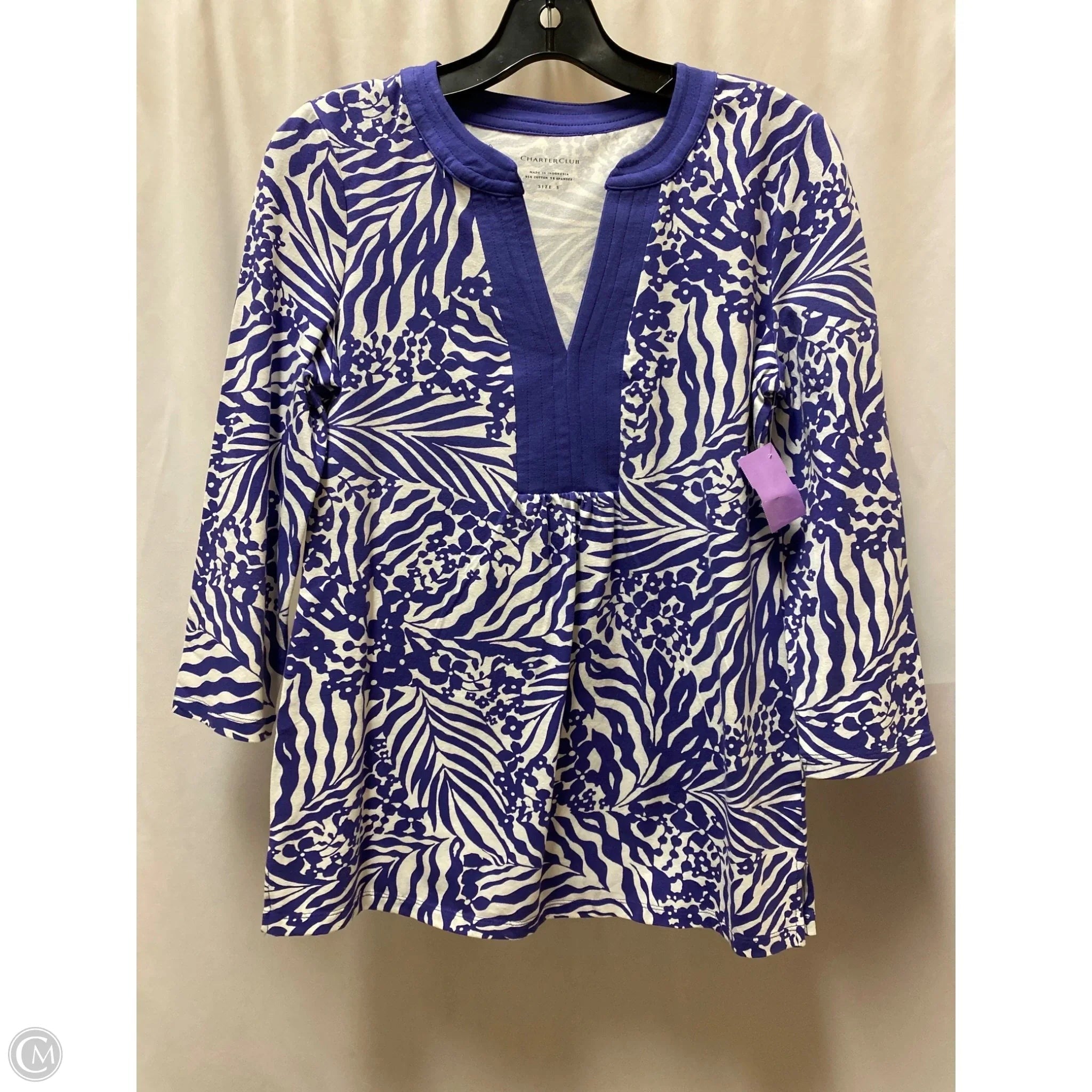 Top Long Sleeve By Charter Club In Purple, Size: S