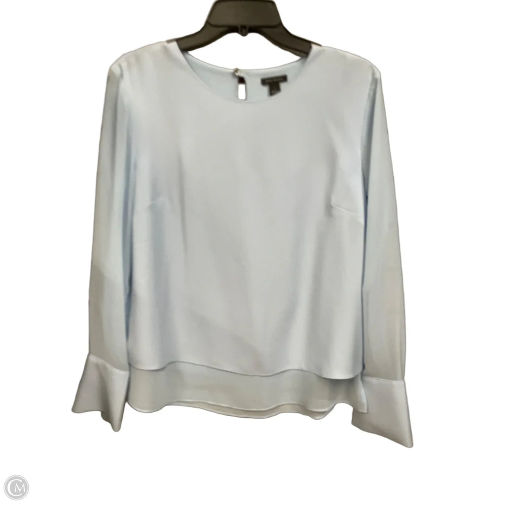 Blouse Long Sleeve By Ann Taylor In Blue, Size: S