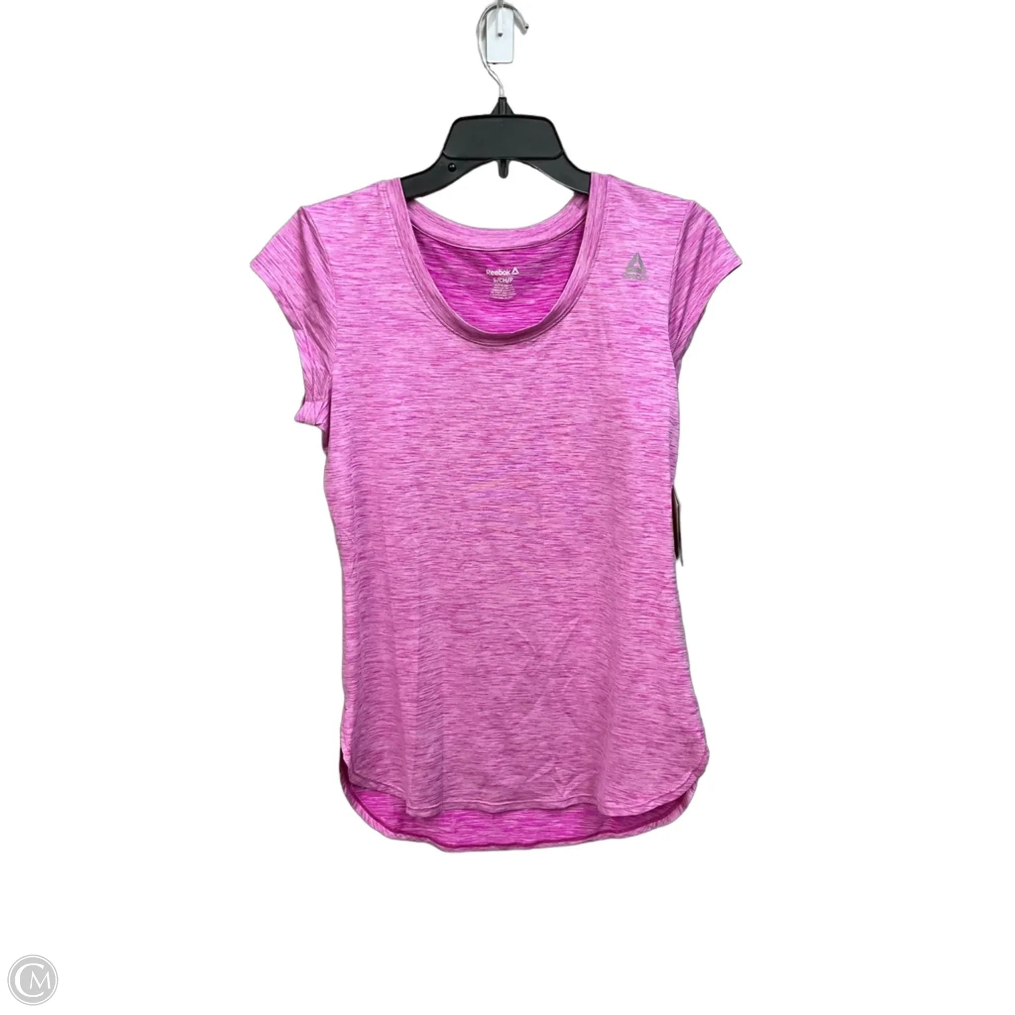 Athletic Top Short Sleeve By Reebok In Pink, Size: S