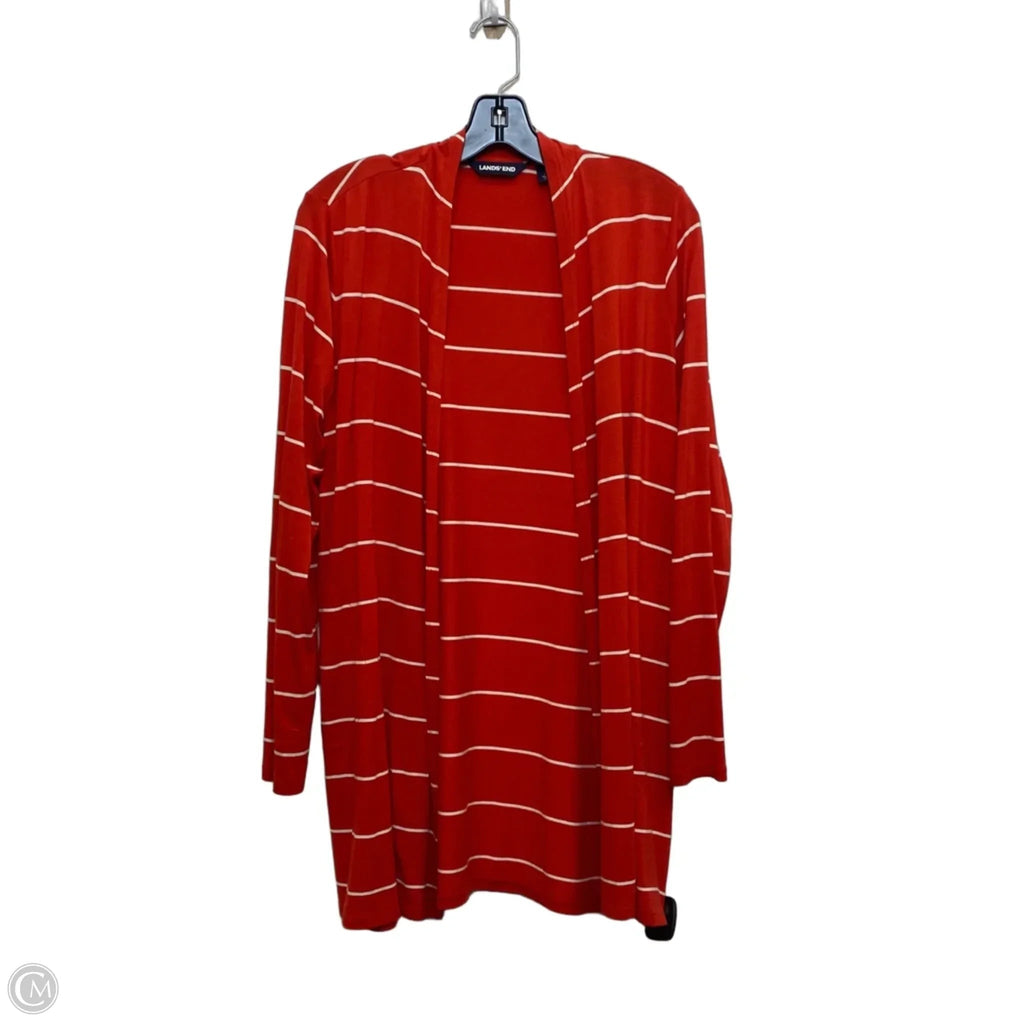 Cardigan By Lands End In Red & White, Size: S
