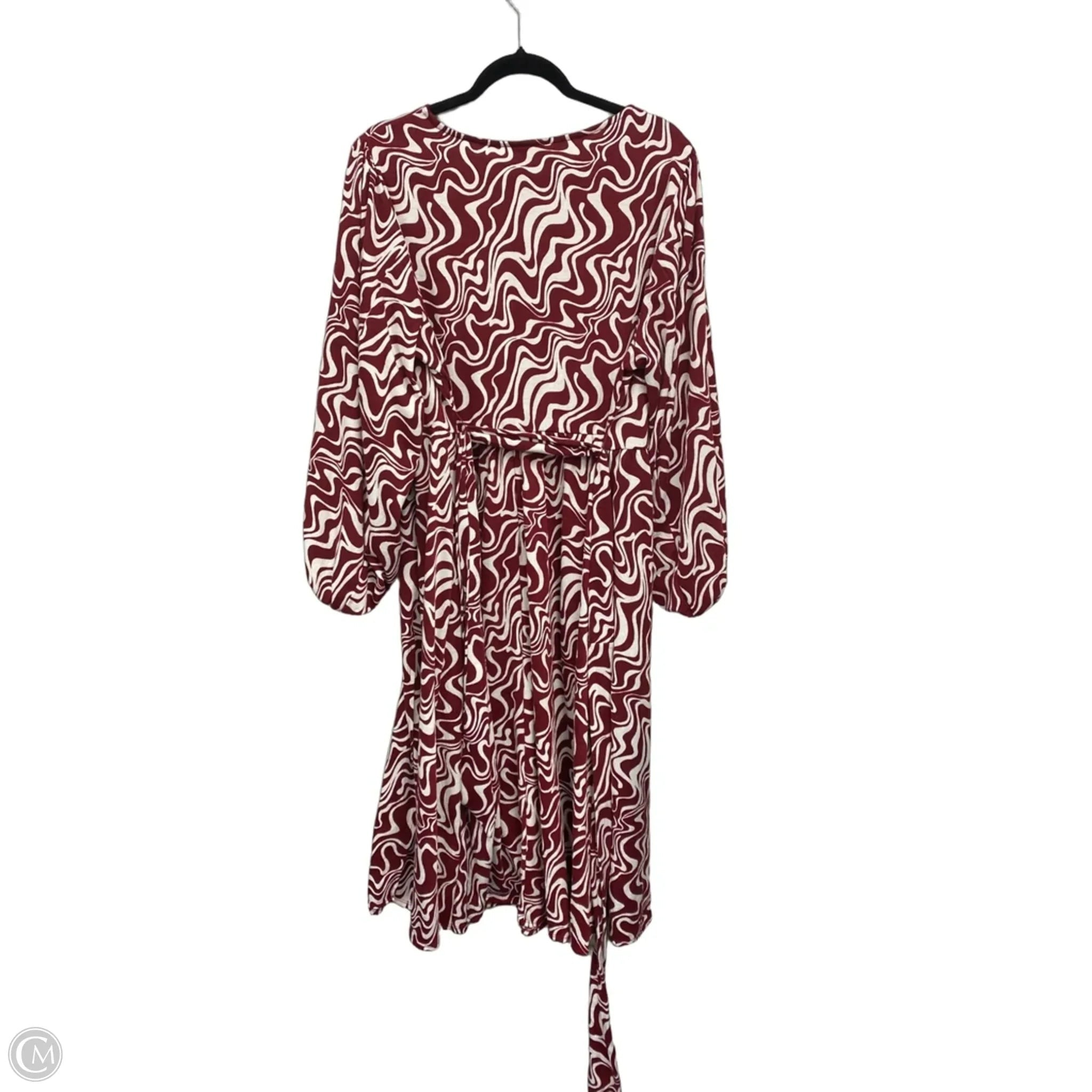 Dress Casual Midi By Ava & Viv In Red & White, Size: 2x