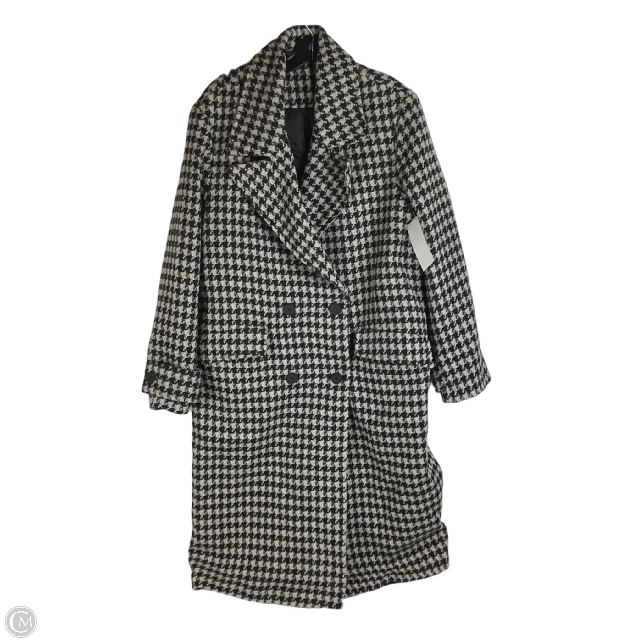 Coat Designer By All Saints In Black & Grey, Size: 12
