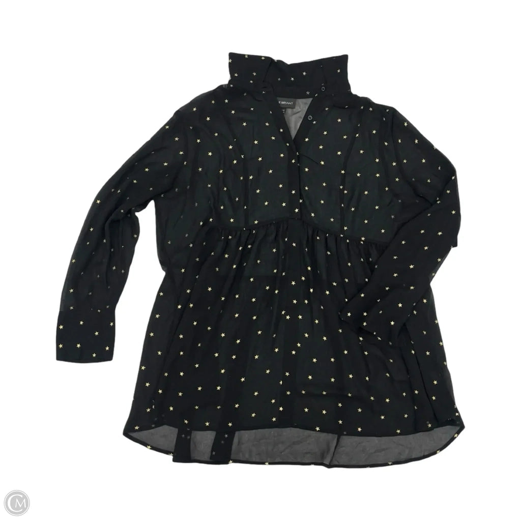 Blouse Long Sleeve By Lane Bryant In Black & Gold, Size: 2x