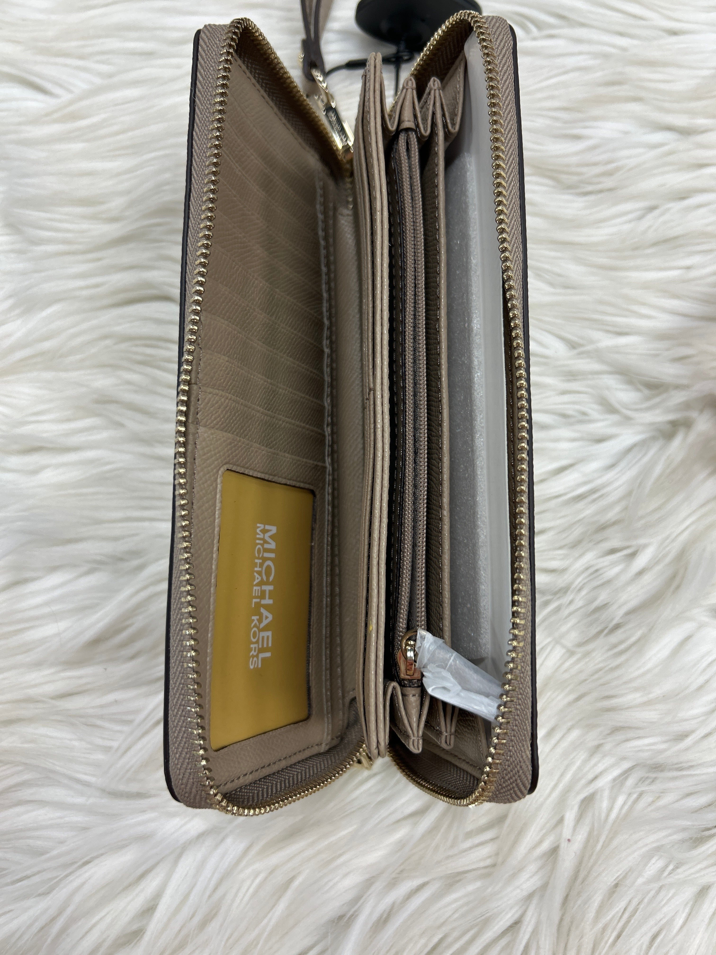 Wallet By Michael By Michael Kors In Taupe, Size:Large