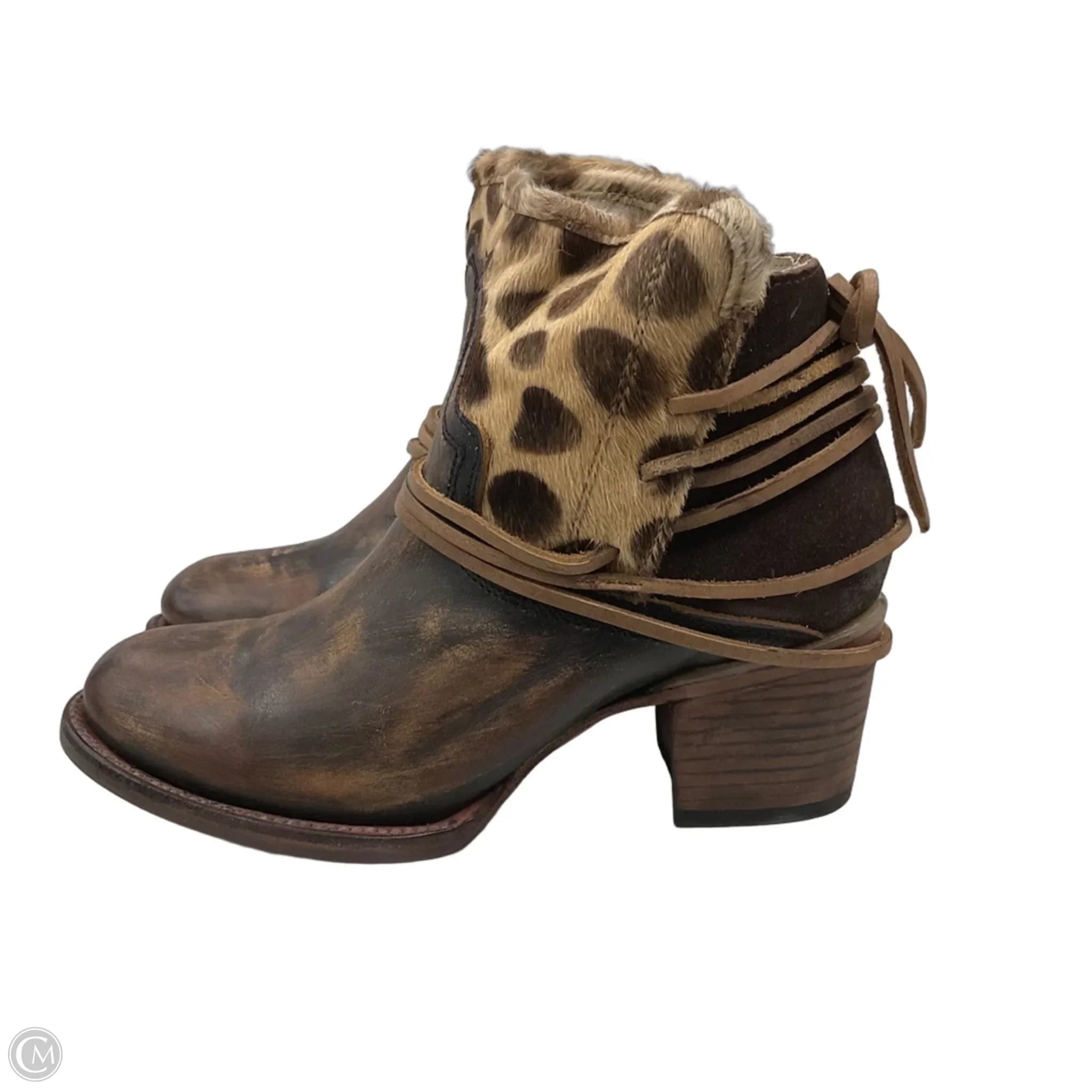 Boots Ankle Heels By Freebird In Brown, Size: 9